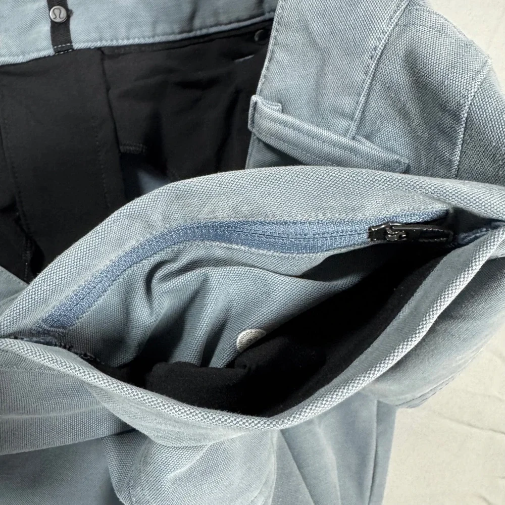 Lululemon ABC Pant Slim 5 Pocket Technical Canvas Slate Blue Grey Mens 33